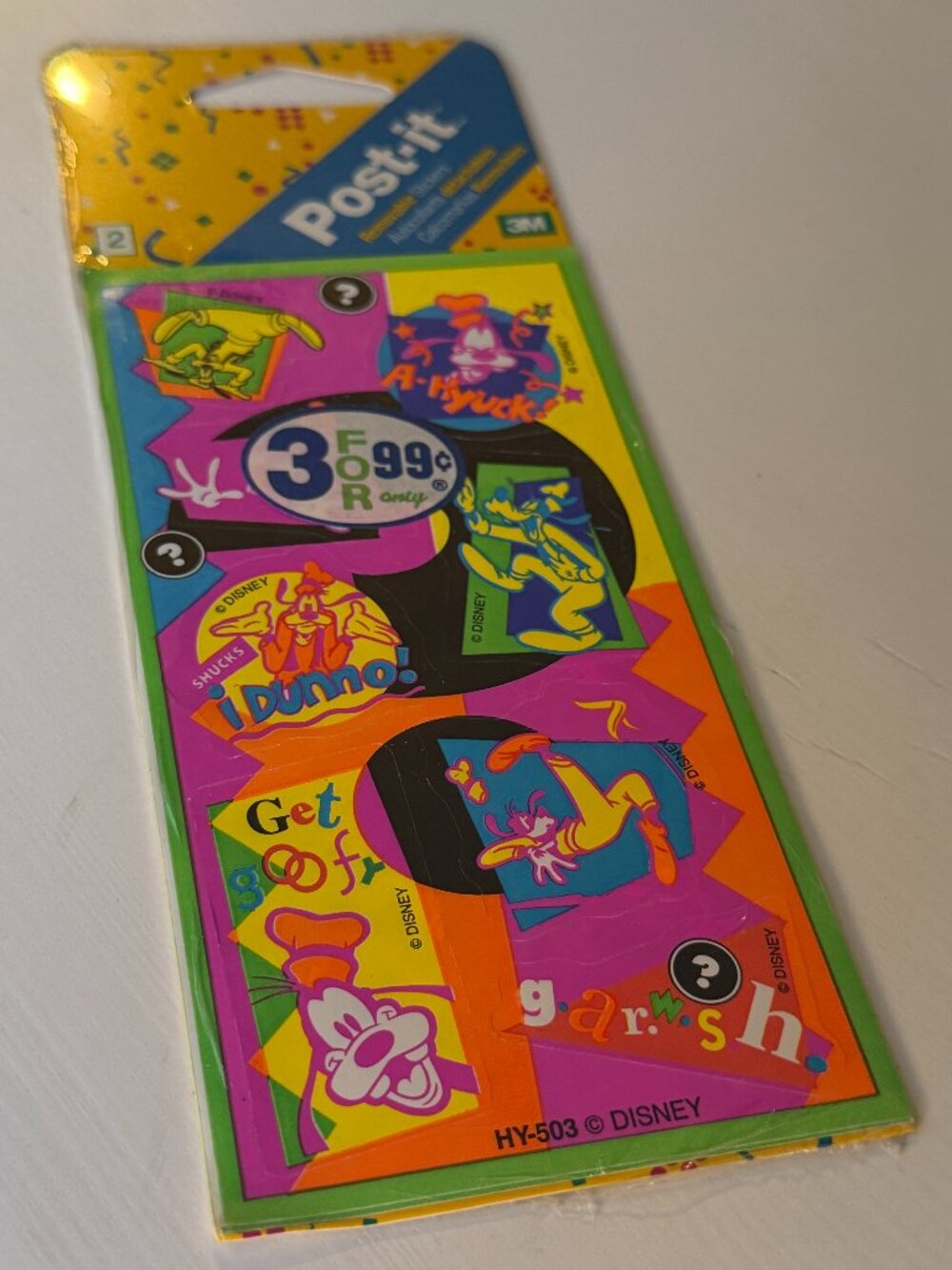 SEALED Vintage 1993 Disney Goofy 3M Post-it Removable Stickers